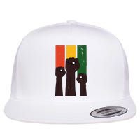 Black History Month Fist Pride Flat Bill Trucker Hat