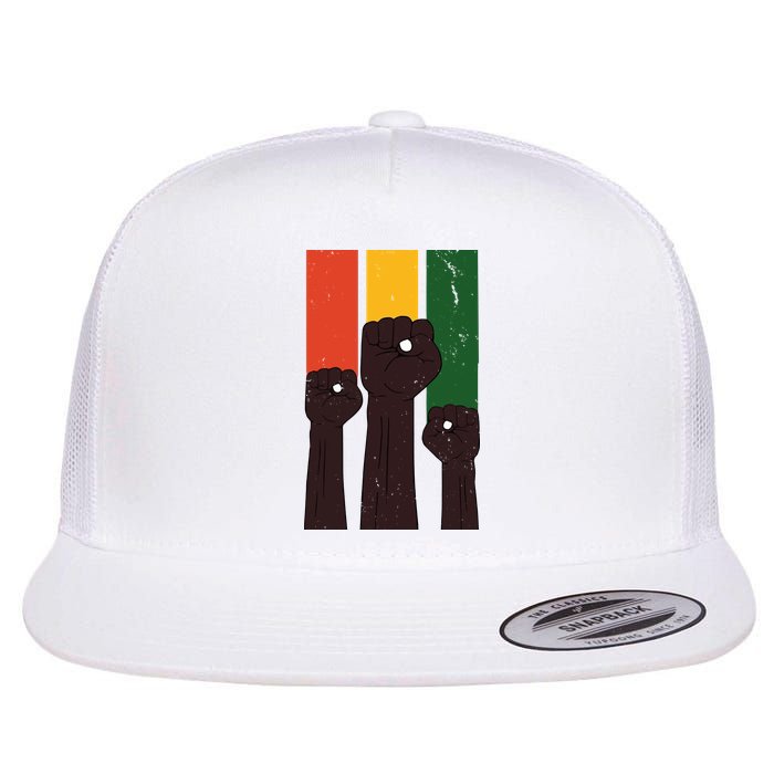 Black History Month Fist Pride Flat Bill Trucker Hat