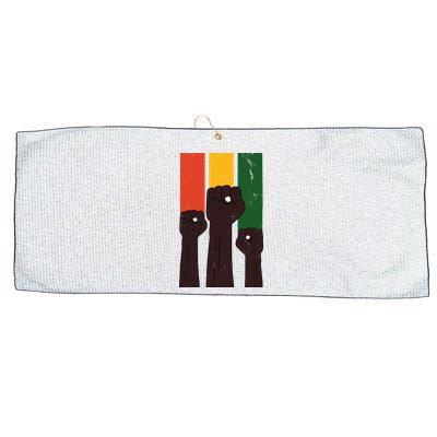 Black History Month Fist Pride Large Microfiber Waffle Golf Towel