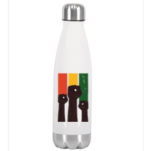 Black History Month Fist Pride Stainless Steel Insulated Water Bottle