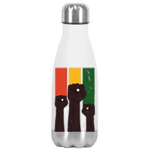 Black History Month Fist Pride Stainless Steel Insulated Water Bottle