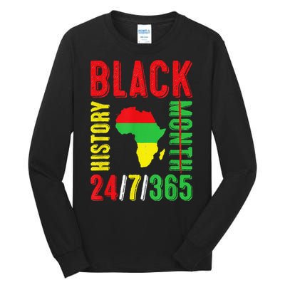 Black History Month 247365 Gift Pride African American Tall Long Sleeve T-Shirt