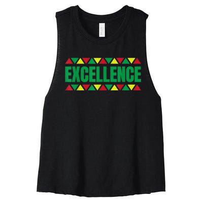 Black History Month Decorations, Excellence Black History Women's Racerback Cropped Tank