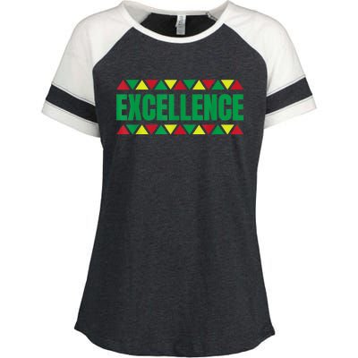 Black History Month Decorations, Excellence Black History Enza Ladies Jersey Colorblock Tee