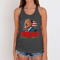 Black History Month Martin Have Dream Luther King Day Women's Knotted Racerback Tank