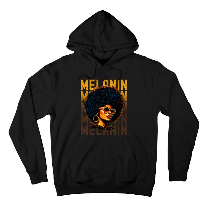 Black History Month Afro Lover Black Strong Women Afro Love Melanin African Girl Hoodie