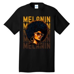 Black History Month Afro Lover Black Strong Women Afro Love Melanin African Girl Tall T-Shirt