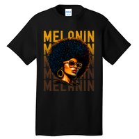 Black History Month Afro Lover Black Strong Women Afro Love Melanin African Girl Tall T-Shirt