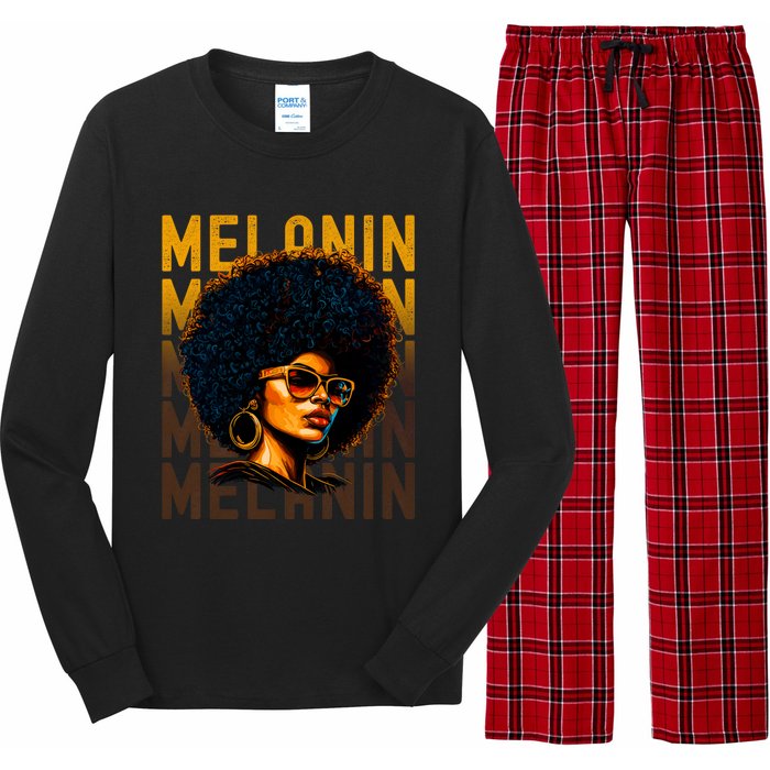 Black History Month Afro Lover Black Strong Women Afro Love Melanin African Girl Long Sleeve Pajama Set