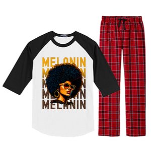 Black History Month Afro Lover Black Strong Women Afro Love Melanin African Girl Raglan Sleeve Pajama Set