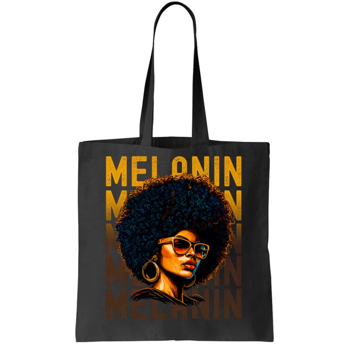 Black History Month Afro Lover Black Strong Women Afro Love Melanin African Girl Tote Bag