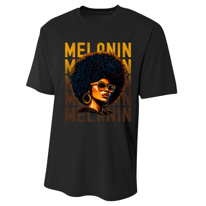 Black History Month Afro Lover Black Strong Women Afro Love Melanin African Girl Performance Sprint T-Shirt