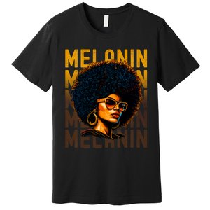 Black History Month Afro Lover Black Strong Women Afro Love Melanin African Girl Premium T-Shirt