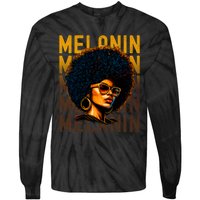 Black History Month Afro Lover Black Strong Women Afro Love Melanin African Girl Tie-Dye Long Sleeve Shirt