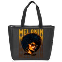 Black History Month Afro Lover Black Strong Women Afro Love Melanin African Girl Zip Tote Bag