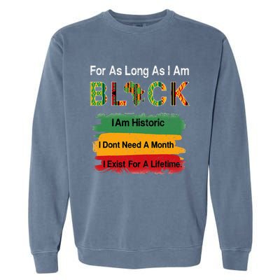 Black History Month Apparel Africa Map Kente Cloth Garment-Dyed Sweatshirt