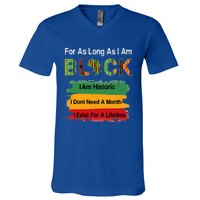 Black History Month Apparel Africa Map Kente Cloth V-Neck T-Shirt