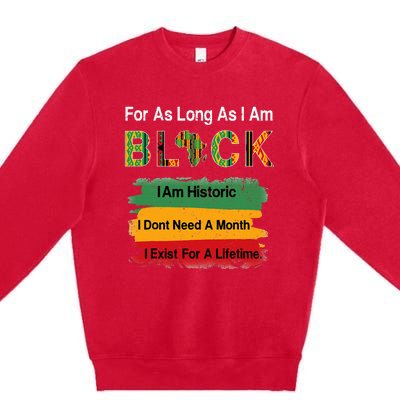 Black History Month Apparel Africa Map Kente Cloth Premium Crewneck Sweatshirt