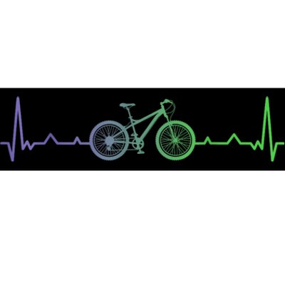 Bicycle Heartbeat Mountain Bike MTB Bumper Sticker