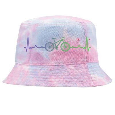 Bicycle Heartbeat Mountain Bike MTB Tie-Dyed Bucket Hat