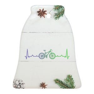 Bicycle Heartbeat Mountain Bike MTB Ceramic Bell Ornament