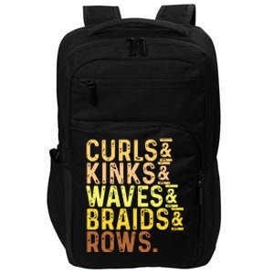 Black History Month Womens Curls Kinks Waves Braids Rows Impact Tech Backpack