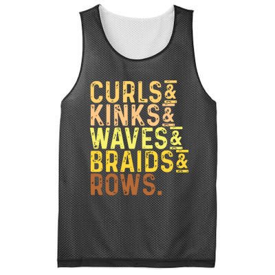 Black History Month Womens Curls Kinks Waves Braids Rows Mesh Reversible Basketball Jersey Tank