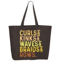 Black History Month Womens Curls Kinks Waves Braids Rows 25L Jumbo Tote