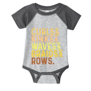 Black History Month Womens Curls Kinks Waves Braids Rows Infant Baby Jersey Bodysuit