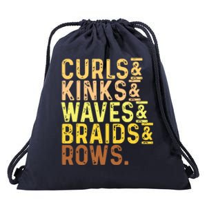 Black History Month Womens Curls Kinks Waves Braids Rows Drawstring Bag