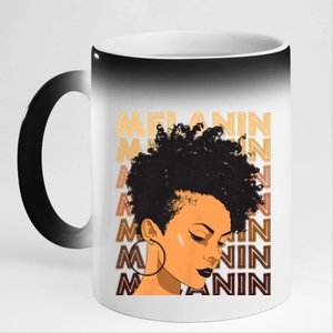 Black History Month Afro Lover Black Strong Women Afro Love Melanin African Girl 11oz Black Color Changing Mug