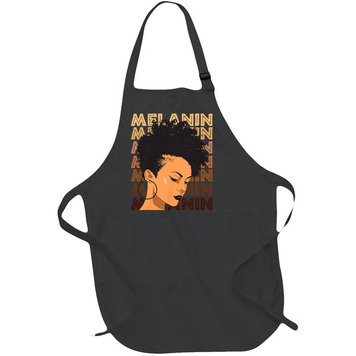 Black History Month Afro Lover Black Strong Women Afro Love Melanin African Girl Full-Length Apron With Pockets