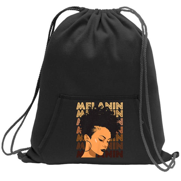 Black History Month Afro Lover Black Strong Women Afro Love Melanin African Girl Sweatshirt Cinch Pack Bag