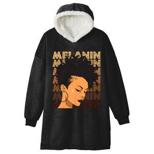 Black History Month Afro Lover Black Strong Women Afro Love Melanin African Girl Hooded Wearable Blanket