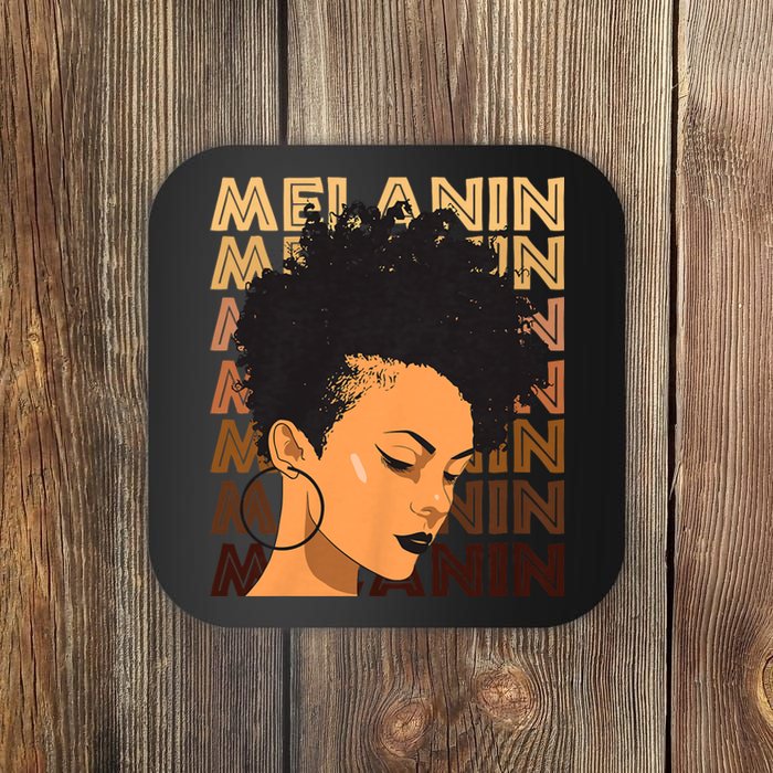 Black History Month Afro Lover Black Strong Women Afro Love Melanin African Girl Coaster