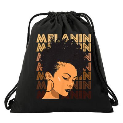 Black History Month Afro Lover Black Strong Women Afro Love Melanin African Girl Drawstring Bag