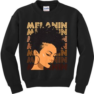 Black History Month Afro Lover Black Strong Women Afro Love Melanin African Girl Kids Sweatshirt