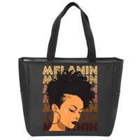 Black History Month Afro Lover Black Strong Women Afro Love Melanin African Girl Zip Tote Bag