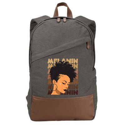 Black History Month Afro Lover Black Strong Women Afro Love Melanin African Girl Cotton Canvas Backpack