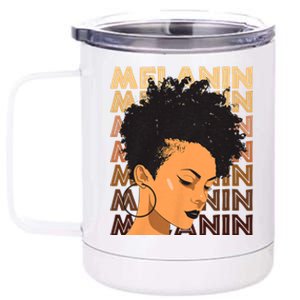 Black History Month Afro Lover Black Strong Women Afro Love Melanin African Girl 12 oz Stainless Steel Tumbler Cup