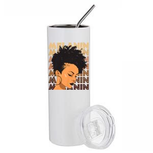 Black History Month Afro Lover Black Strong Women Afro Love Melanin African Girl Stainless Steel Tumbler