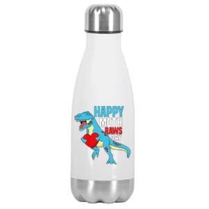 Boy Happy Mothers Day Son For Mommy Rawr Trex Dino Stainless Steel Insulated Water Bottle