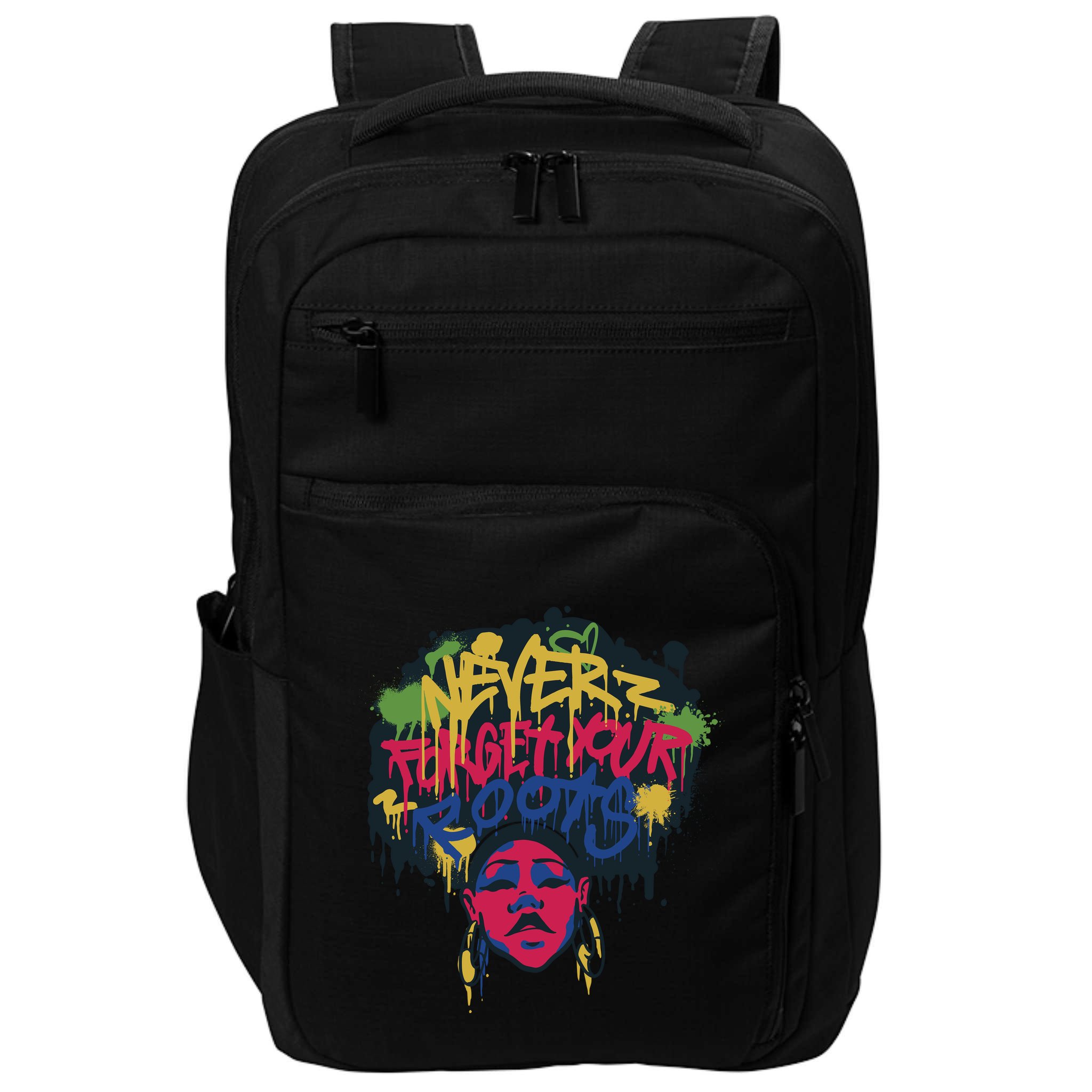 Black History Month Never Forget Your Roots Afro Impact Tech Backpack