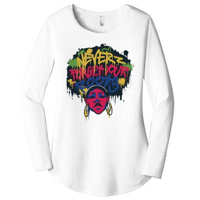 Black History Month Never Forget Your Roots Afro Women's Perfect Tri Tunic Long Sleeve Shirt