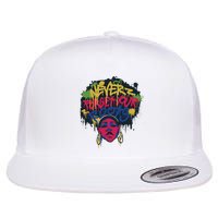 Black History Month Never Forget Your Roots Afro Flat Bill Trucker Hat