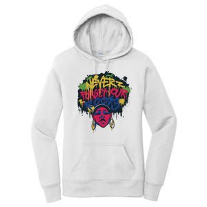 Black History Month Never Forget Your Roots Afro Women's Pullover Hoodie