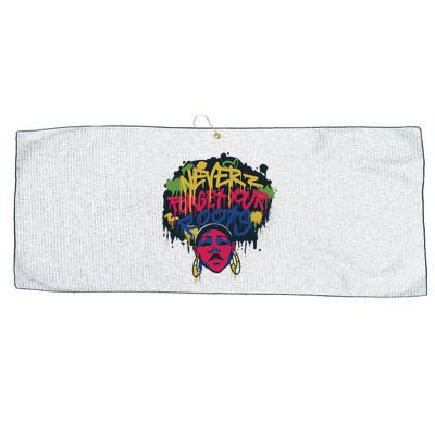 Black History Month Never Forget Your Roots Afro Large Microfiber Waffle Golf Towel