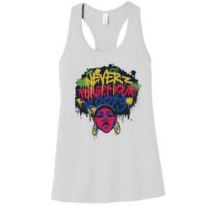 Black History Month Never Forget Your Roots Afro Women's Racerback Tank