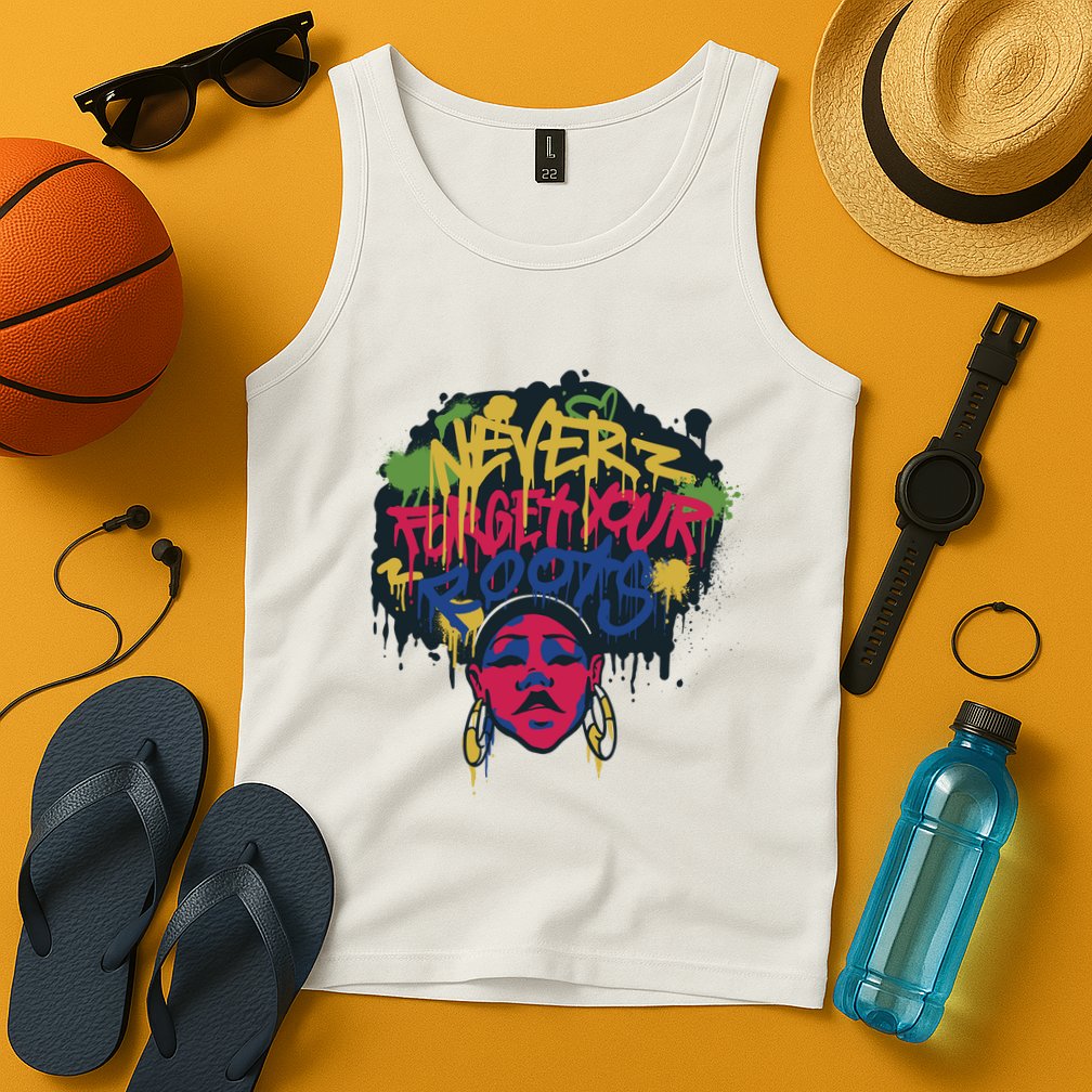 Black History Month Never Forget Your Roots Afro Tank Top