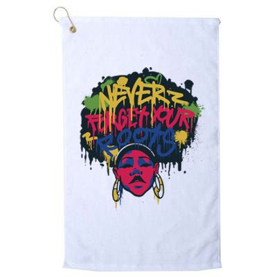 Black History Month Never Forget Your Roots Afro Platinum Collection Golf Towel